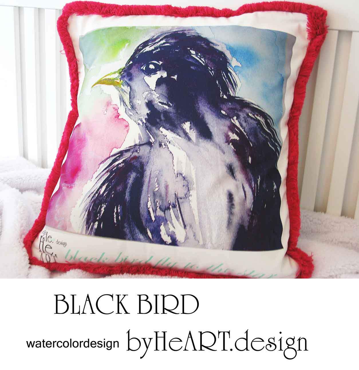 CUSHIONS COVER , THE BLACK BIRD