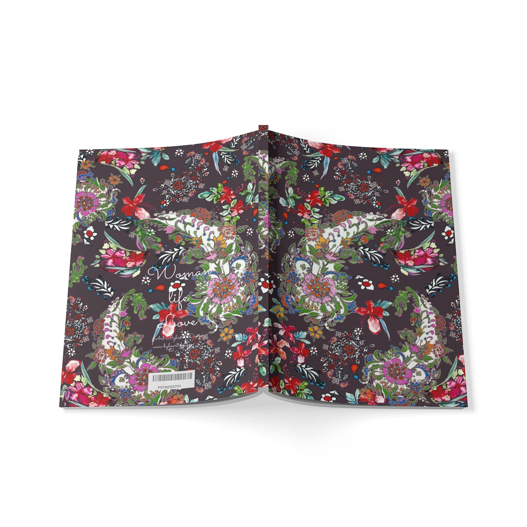 BLACK PASLEY FLOWERS, ISFAHAN | Softcover Notebook, A5 |