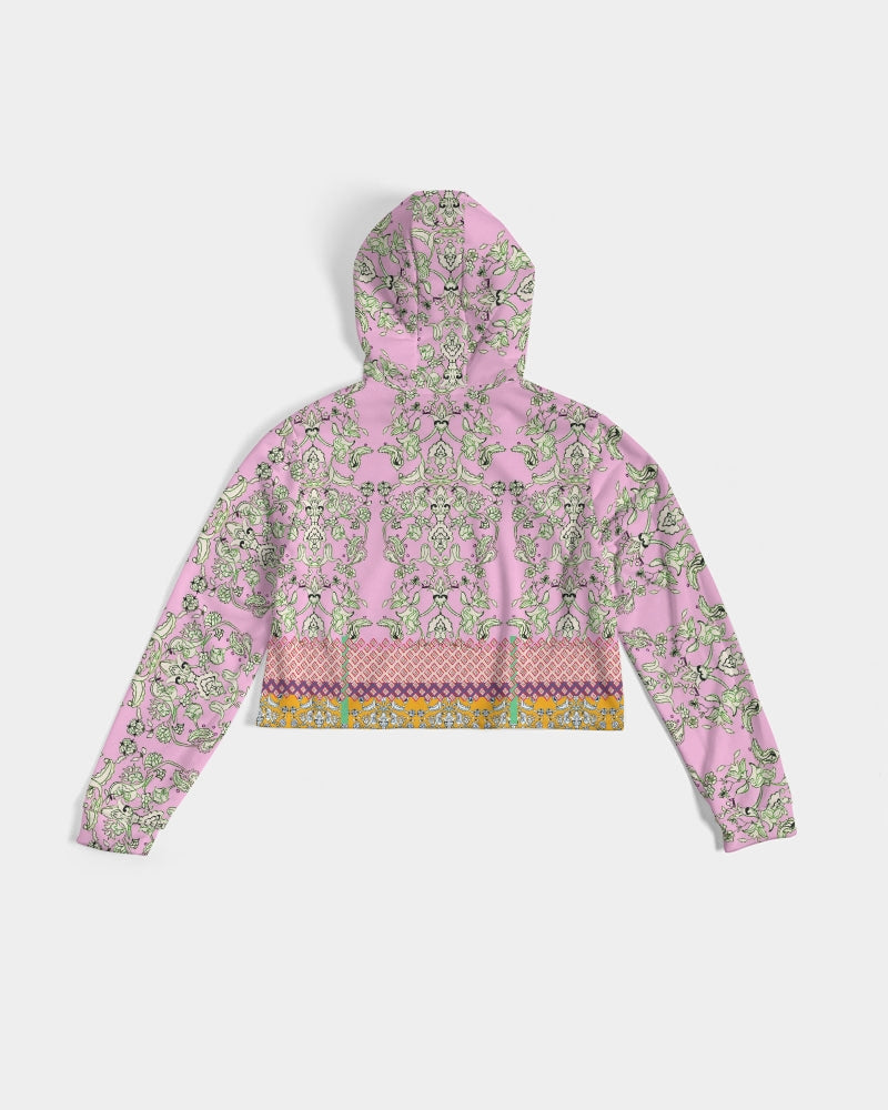 MIRACULOUS FLOWERS -PINK || Women's Cropped Hoodie