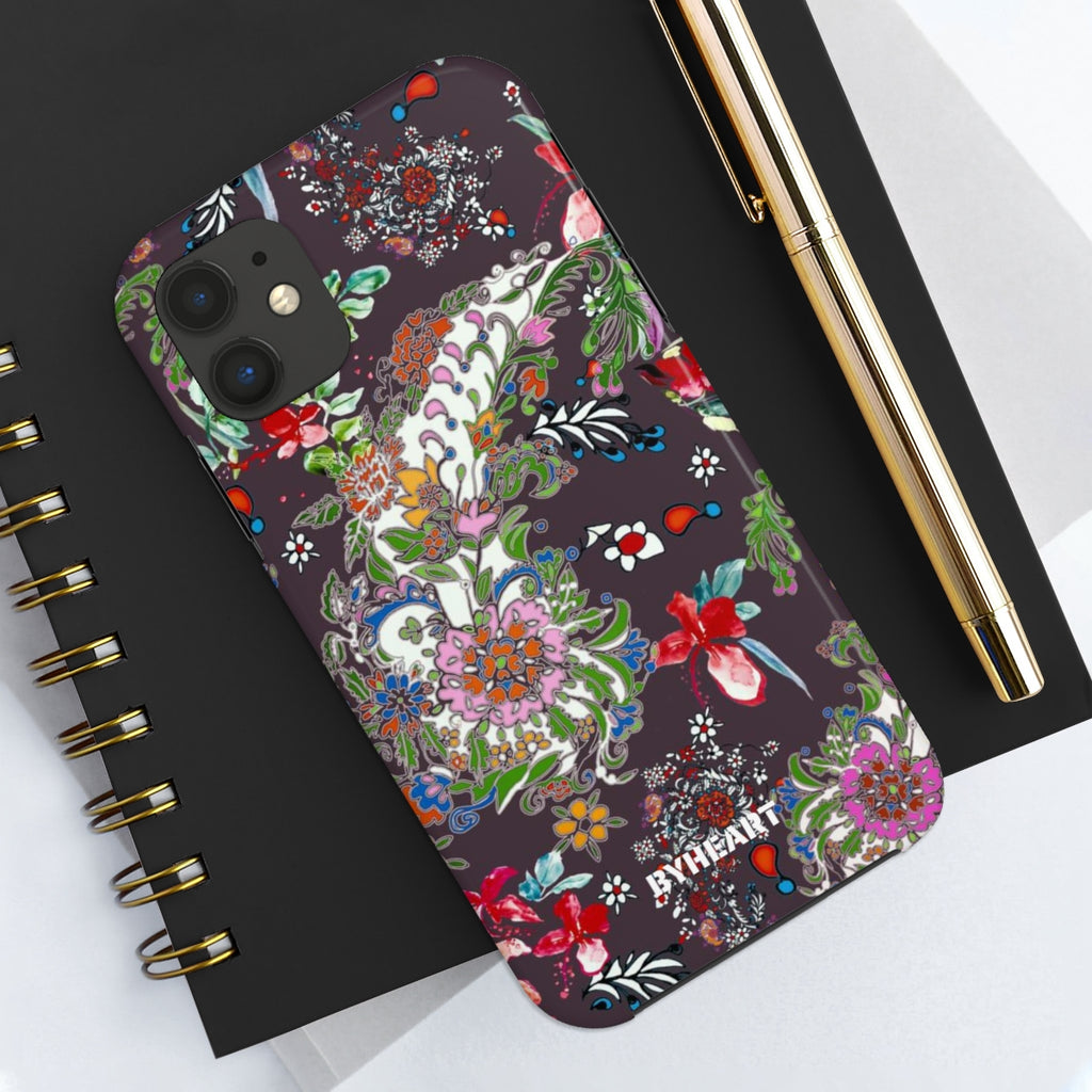 BLACK PAISLEY FLOWERS, ISFAHAN  | Tough Phone Cases, Case-Mate | 