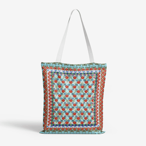 Heavy Duty and Strong Natural Canvas Tote Bags || BLUE BLOMS IN FLOWERS GARDEN ||