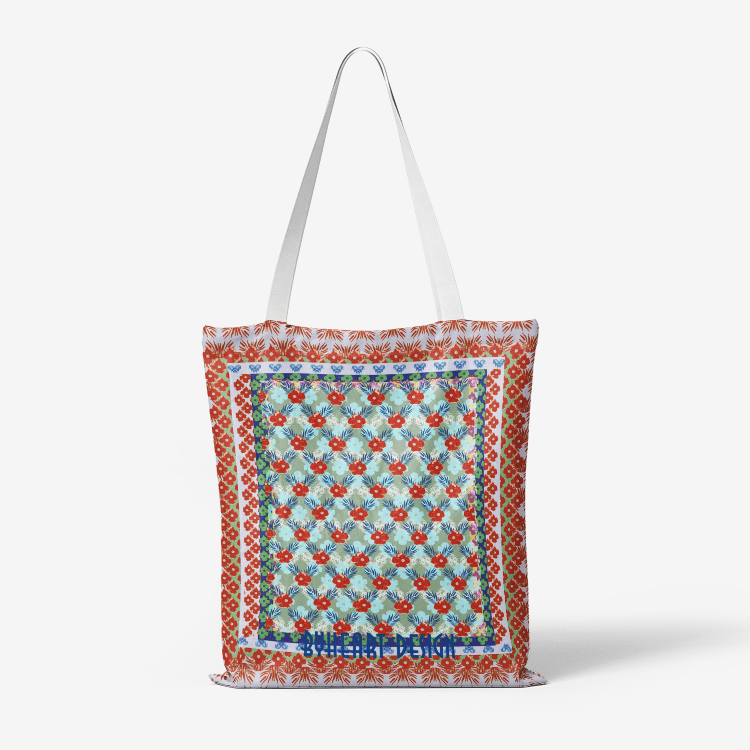 Heavy Duty and Strong Natural Canvas Tote Bags || BLUE BLOMS IN FLOWERS GARDEN ||