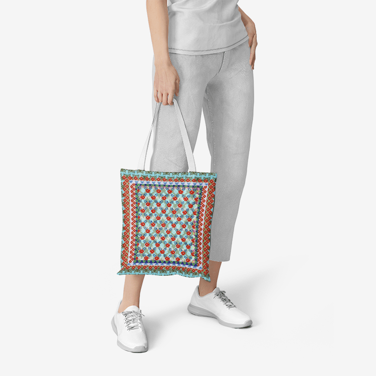 Heavy Duty and Strong Natural Canvas Tote Bags || BLUE BLOMS IN FLOWERS GARDEN ||