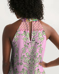 MIRACULOUS FLOWERS -PINK  || Women's Halter Dress