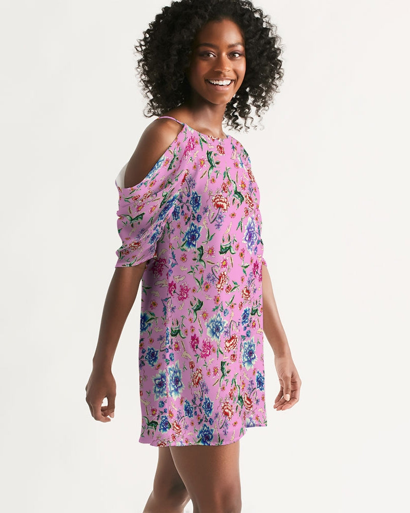 AMORE PINK Women's Open Shoulder A-Line Dress