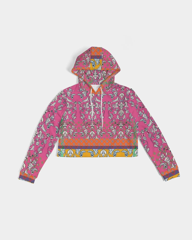 MIRACULOUS FLOWERS -PINK || Women's Cropped Hoodie