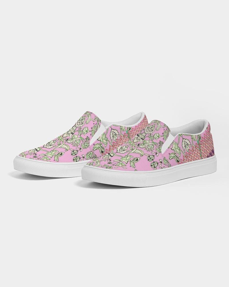 MIRACULOUS FLOWERS -PINK || Women's Slip-On Canvas Shoe