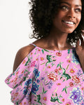 AMORE PINK Women's Open Shoulder A-Line Dress