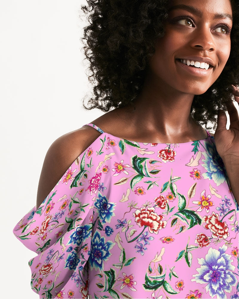 AMORE PINK Women's Open Shoulder A-Line Dress