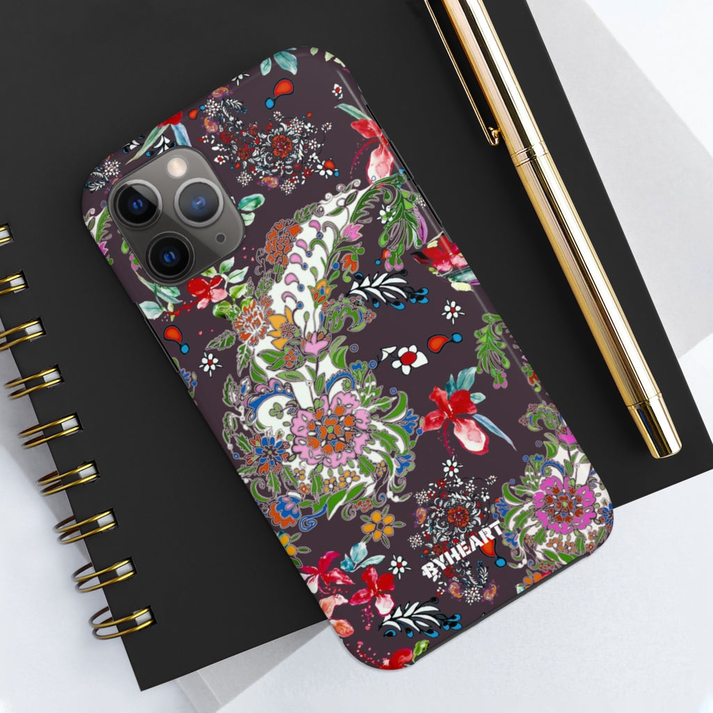 BLACK PAISLEY FLOWERS, ISFAHAN  | Tough Phone Cases, Case-Mate | 