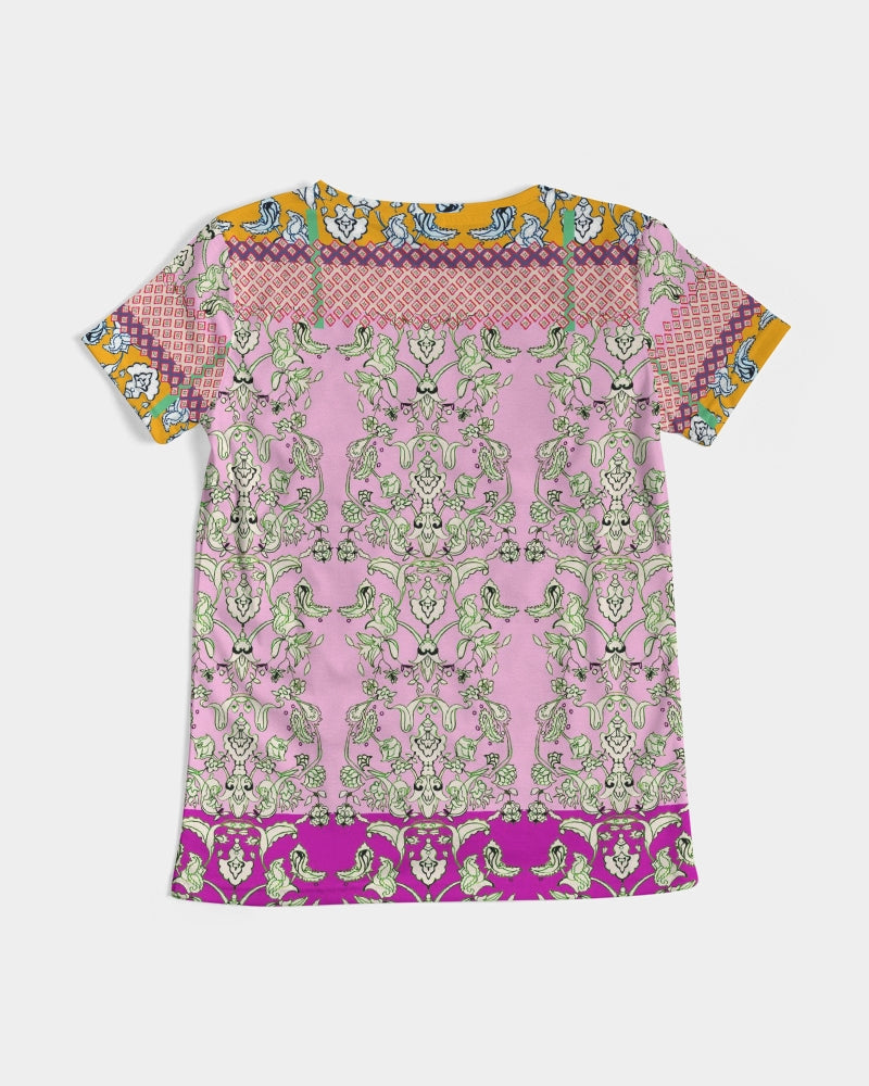FLORAL  MIRACULOUS  WORLD - dress-pink1 Women's V-Neck Tee