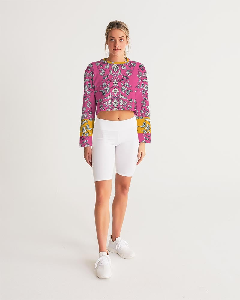 MIRACULOUS FLOWERS -PINK || Women's Cropped Sweatshirt