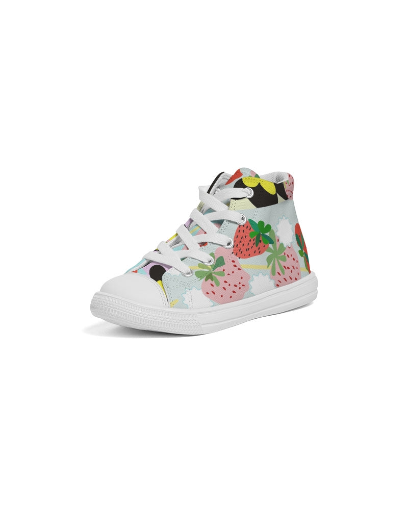 STRAWBERRY DRINK Kids Hightop Canvas Shoe
