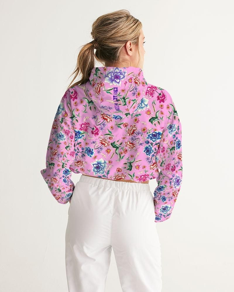 AMORE PINK Women's Cropped Windbreaker