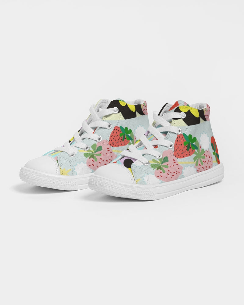 STRAWBERRY DRINK Kids Hightop Canvas Shoe
