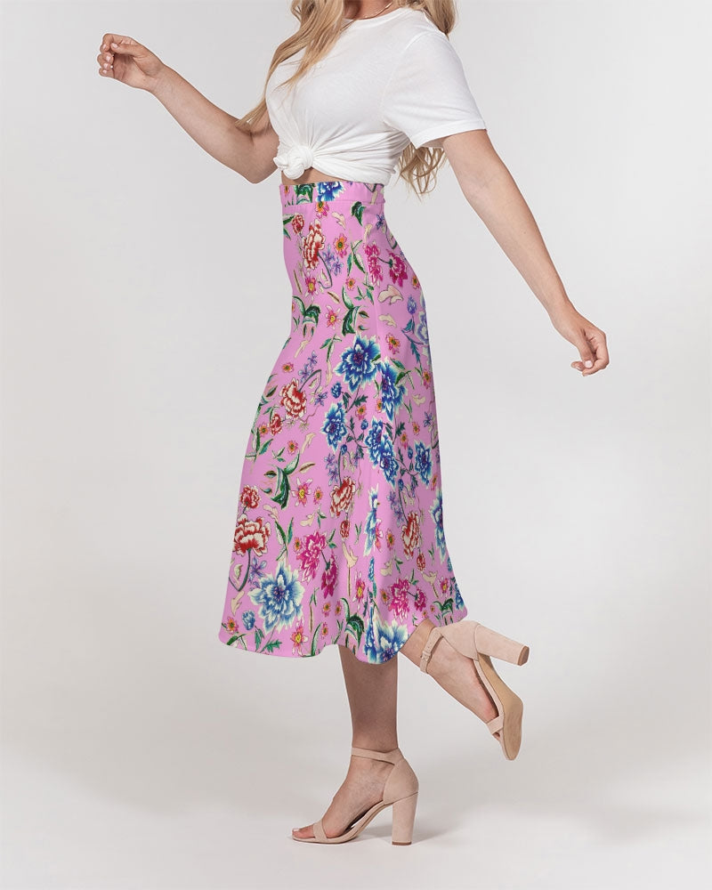 AMORE PINK Women's A-Line Midi Skirt