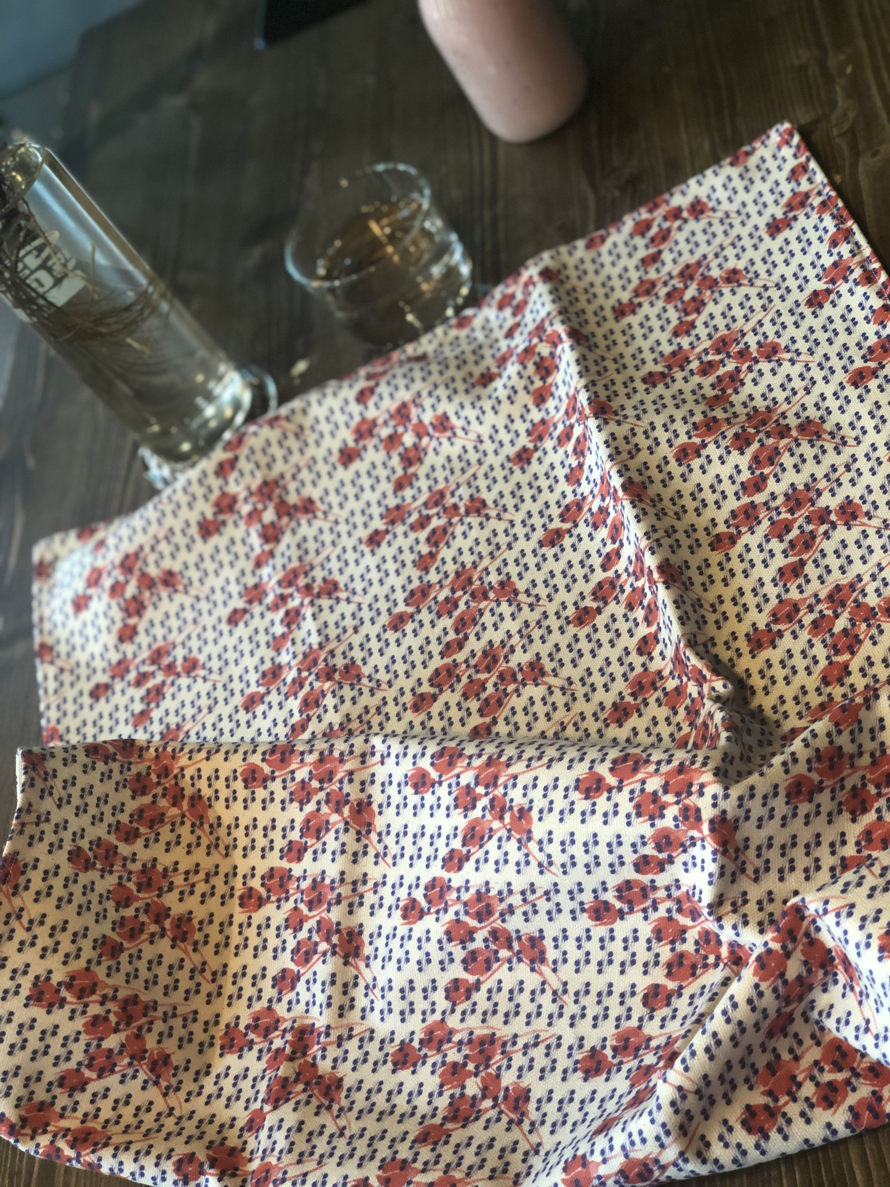 BLUE ROSY | Organic Dish Towel |