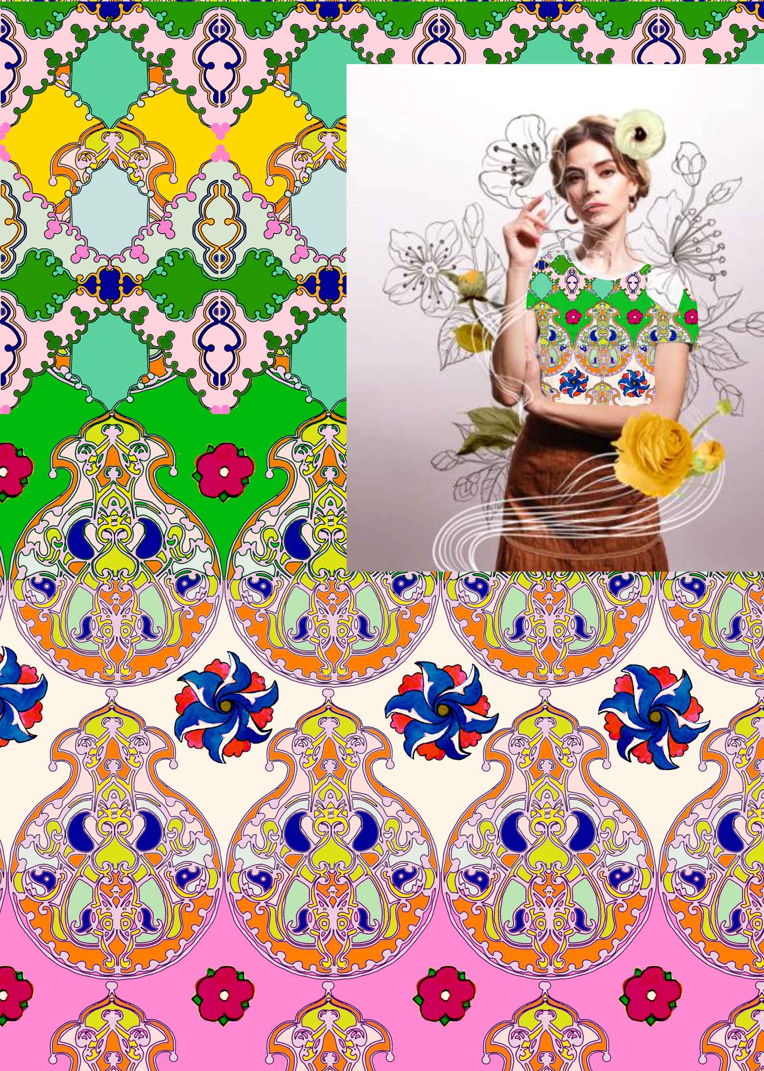 PP || Oriental Pomegranate || Original Print & Pattern