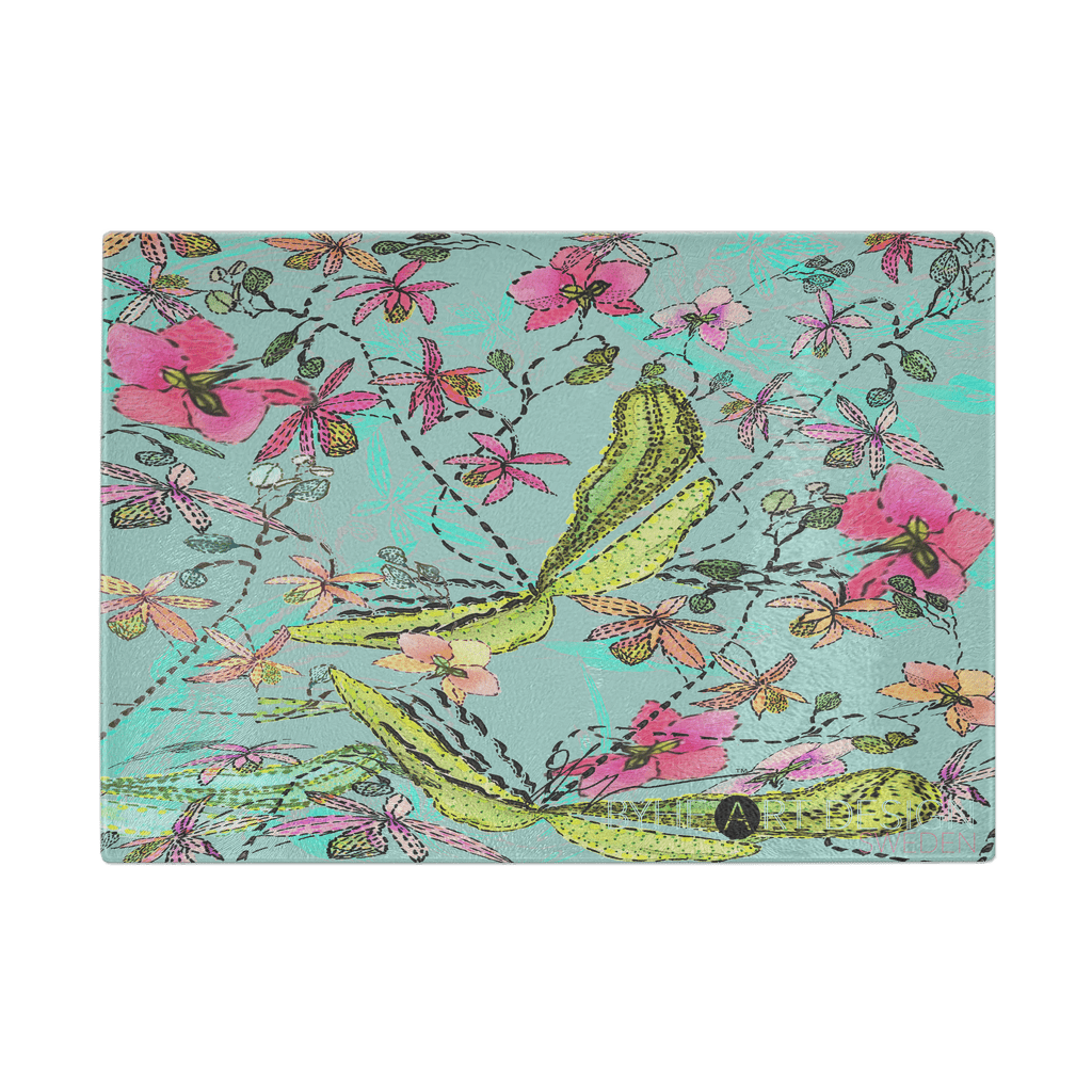 PINK ORCHID | CUTTING BOARD | durable tempered glass