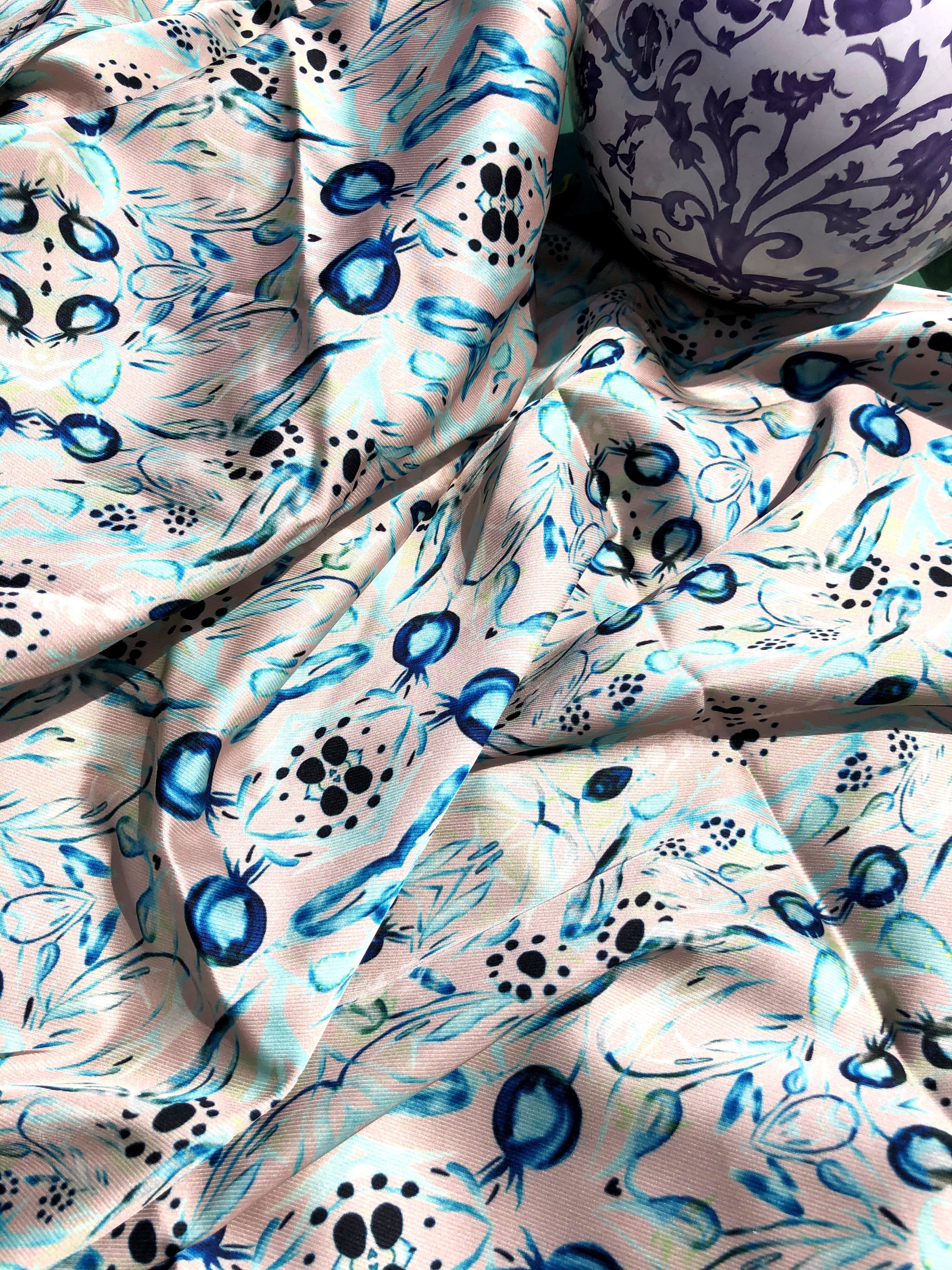 POMEGRANATE BLUE PAISLEY | SCARF & TEXTILE  |