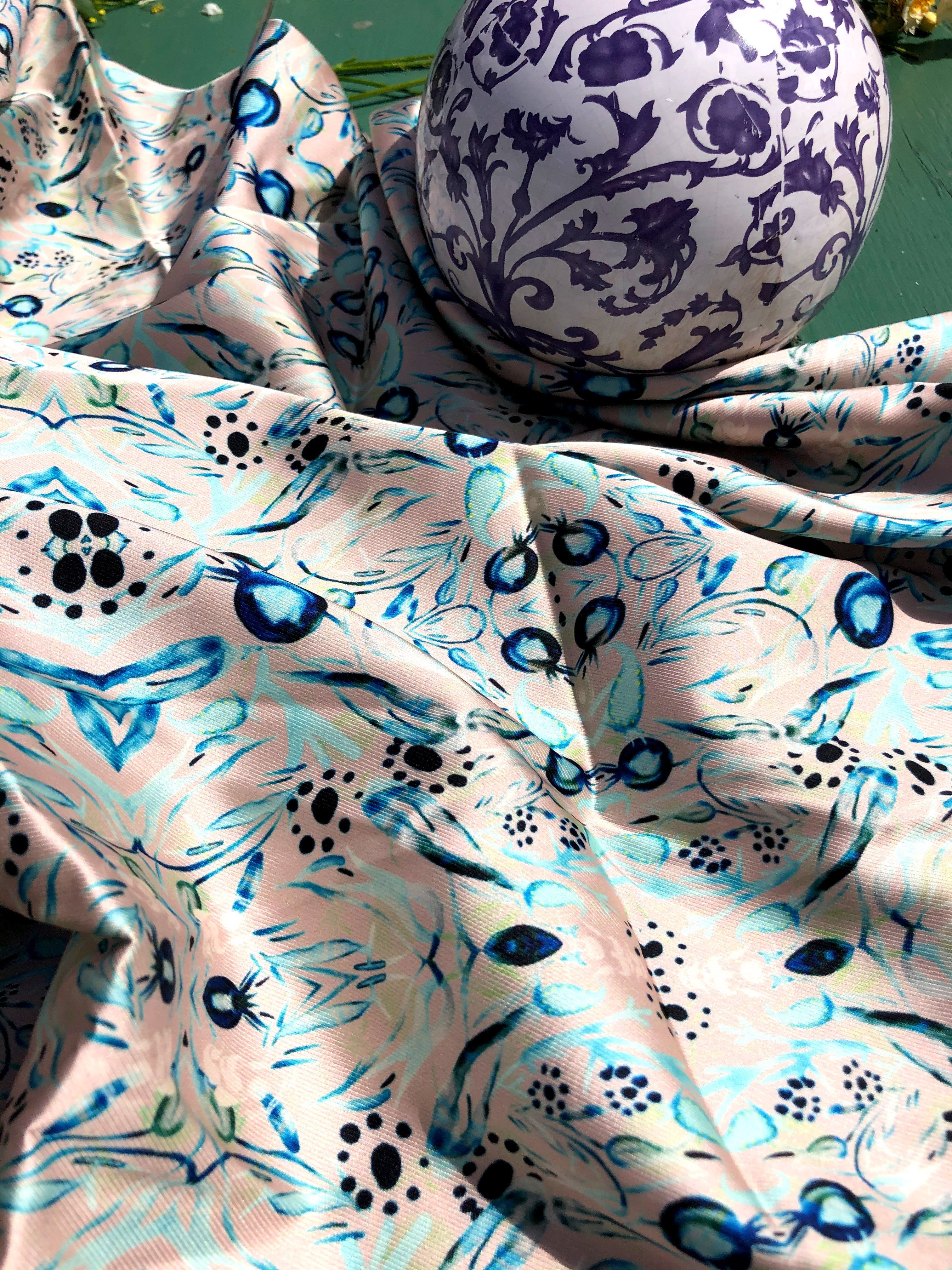 POMEGRANATE BLUE PAISLEY | SCARF & TEXTILE  |