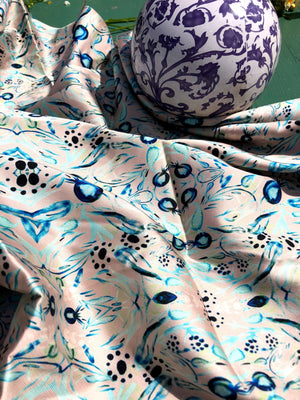 Open image in slideshow, POMEGRANATE BLUE PAISLEY | SCARF &amp; TEXTILE  |
