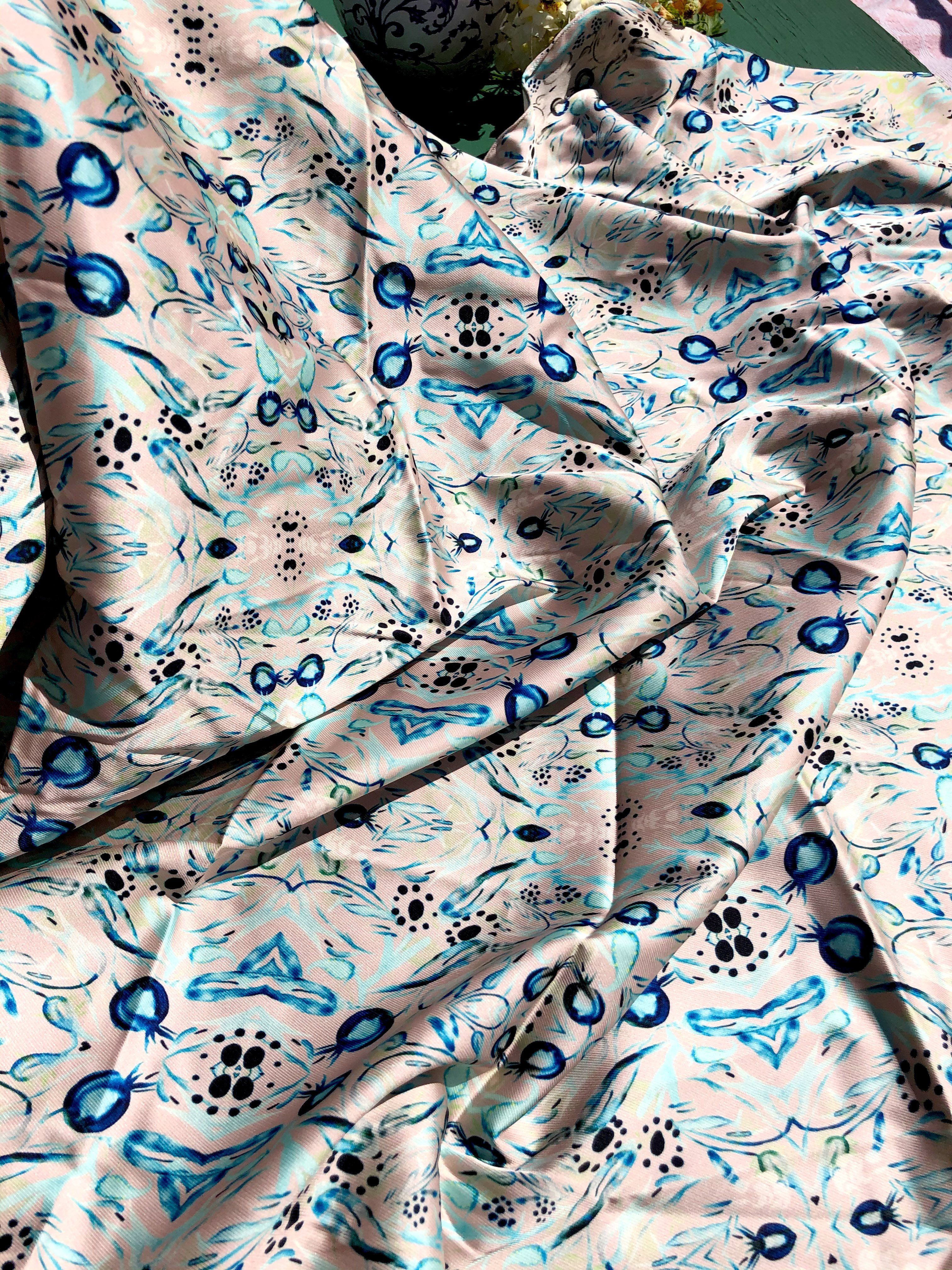 POMEGRANATE BLUE PAISLEY | SCARF & TEXTILE  |